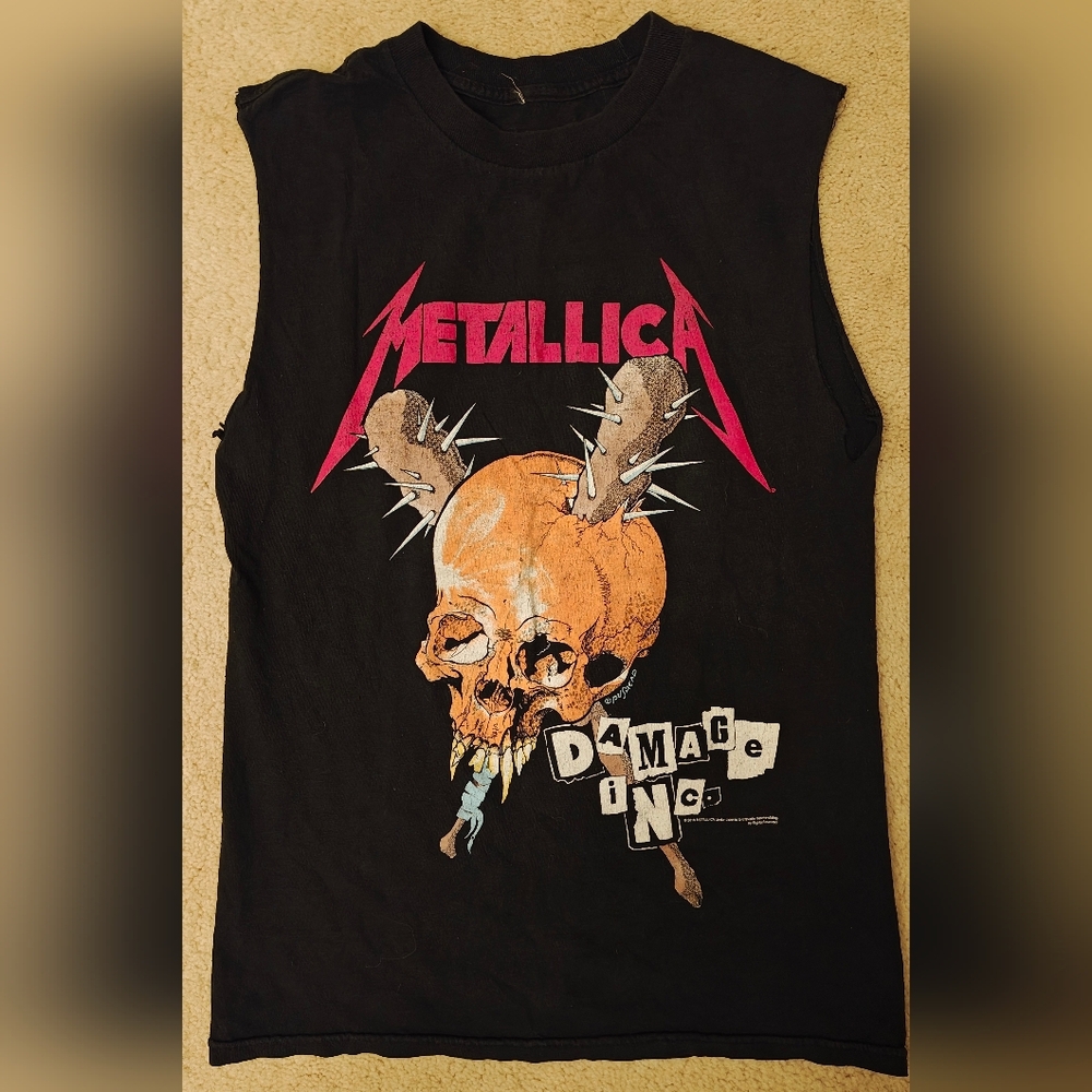 Metallica Damage Inc Tour Muscle Double Sided T-shirt w Artwork by Pushead.